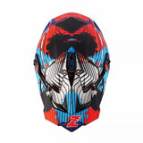 Red, Blue, Gray, Light Blue & Black Stripe Zebra Dirt Bike Motorcycle Helmet - KingsMotorcycleFairings.com