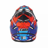 Red, Blue, Gray, Light Blue & Black Stripe Zebra Dirt Bike Motorcycle Helmet - KingsMotorcycleFairings.com