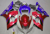 Red, Blue and White Fairing Kit for a 2003 & 2004 Suzuki GSX-R1000 motorcycle