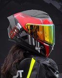 Red & Gray Shocks Motorcycle Helmet at KingsMotorcycleFairings.com