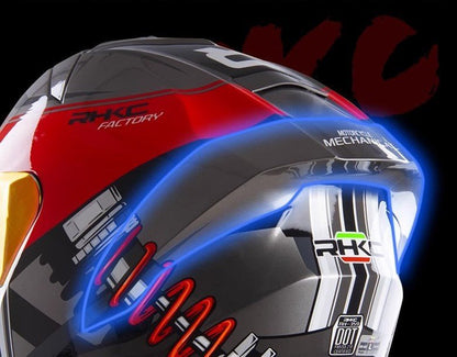 Red & Gray Shocks Motorcycle Helmet at KingsMotorcycleFairings.com