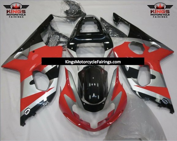 Suzuki GSXR1000 (2000-2002) Red, Silver & Black Fairings