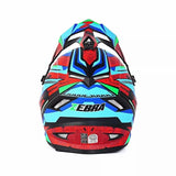 Red, Turquoise Blue, Green, Black & Blue Zebra Dirt Bike Motorcycle Helmet- KingsMotorcycleFairings.com