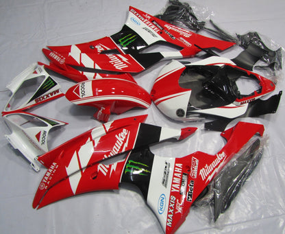 Red, White and Black Milwaukee Fairing Kit for a 2008, 2009, 2010, 2011, 2012, 2013, 2014, 2015 & 2016 Yamaha YZF-R6 motorcycle