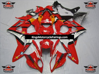 Red, White, Black and Orange Fairing Kit for a 2017 and 2018 BMW S1000RR motorcycle