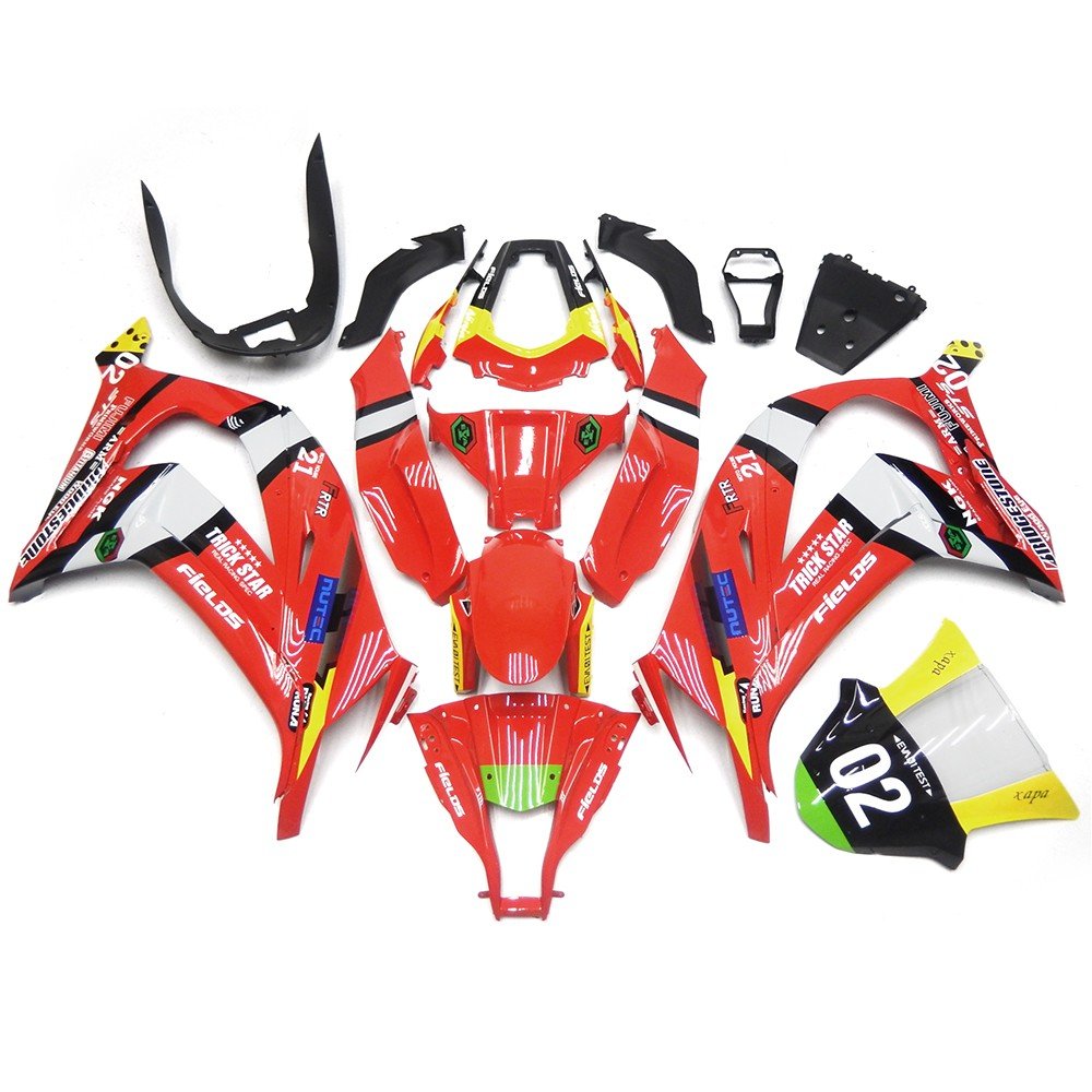 Red, White, Black and Yellow Fairing Kit for a 2016, 2017, 2018, 2019 & 2020 Kawasaki Ninja ZX-10R motorcycle