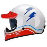Red, White & Blue Lightning Beasley Open-Face Motorcycle Helmet is brought to you by KingsMotorcycleFairings.com