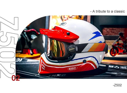 Red, White & Blue Lightning Beasley Open-Face Motorcycle Helmet is brought to you by KingsMotorcycleFairings.com