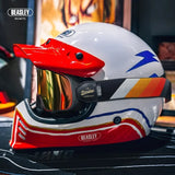 Red, White & Blue Lightning Beasley Open-Face Motorcycle Helmet is brought to you by KingsMotorcycleFairings.com