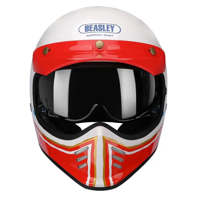 Red, White & Blue Lightning Beasley Open-Face Motorcycle Helmet is brought to you by KingsMotorcycleFairings.com