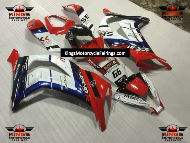 Red, White, Blue and Black Fairing Kit for a 2011, 2012, 2013, 2014 & 2015 Kawasaki Ninja ZX-10R motorcycle