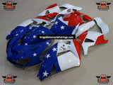 Fairing kit for a Kawasaki Ninja ZX14R (2006-2011) Red, White & Blue American FlagRed, White and Blue American Flag Fairing Kit for a 2006, 2007, 2008, 2009, 2010 & 2011 Kawasaki Ninja ZX-14R motorcycle