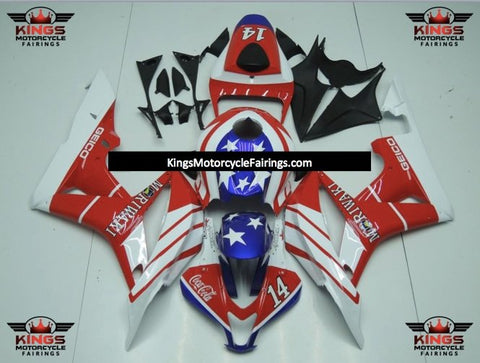 Honda CBR600RR (2007-2008) Red, White & Blue Star 14 Fairings