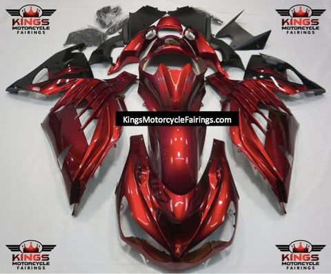 Fairing kit for a Kawasaki Ninja ZX14R (2012-2021) Red & Black Flames