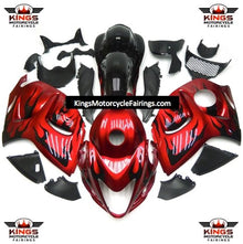 Red and Black Flame Fairing Kit for a 2008, 2009, 2010, 2011, 2012, 2013, 2014, 2015, 2016, 2017, 2018 & 2019 Suzuki GSX-R1300 Hayabusa motorcycle