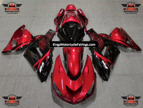 Fairing kit for a Kawasaki Ninja ZX14R (2006-2011) Dark Red & Black