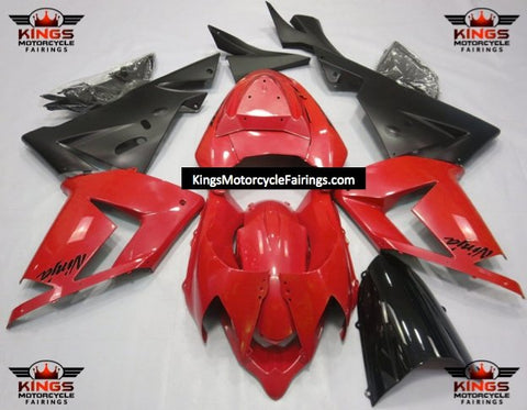 Fairing kit for a Kawasaki ZX10R (2004-2005) Red & Matte Black