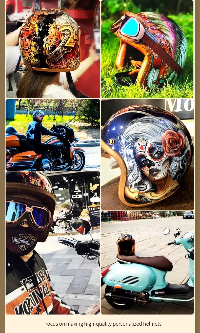 Hand Painted Motorcycle Helmet | Yellow Metal Beast