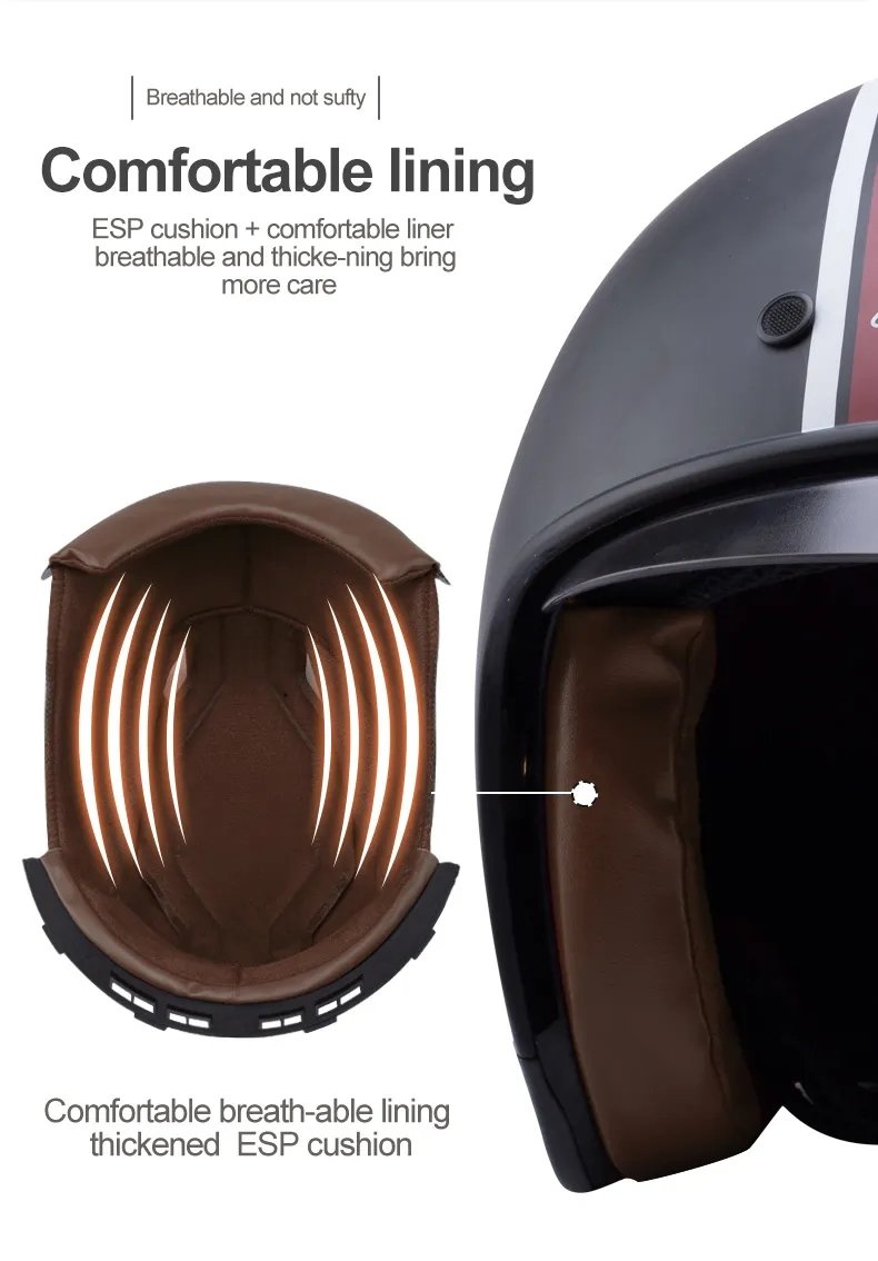 comfortable helmet motorcycle Retro Motorcycle Helmet | Black, Red, Checkered