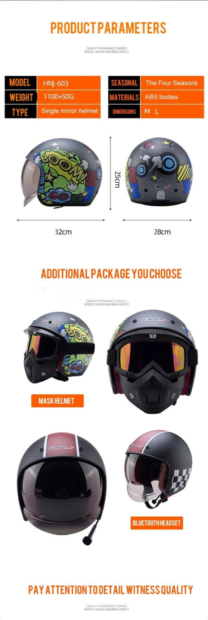 Retro Motorcycle Helmet is brought to you by KingsMotorcycleFairings.com