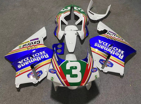 Rothmans Blue & White 1994 Honda NSR250R MC28 #3 Race Fairings at KingsMotorcycleFairings.com