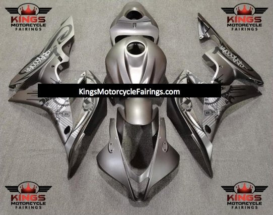 Honda CBR600RR (2007-2008) Silver & Black, Gears & Skulls Fairings