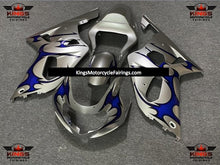 Silver and Blue Tribal Fairing Kit for a 2000, 2001, 2002 & 2003 Suzuki GSX-R600 motorcycle