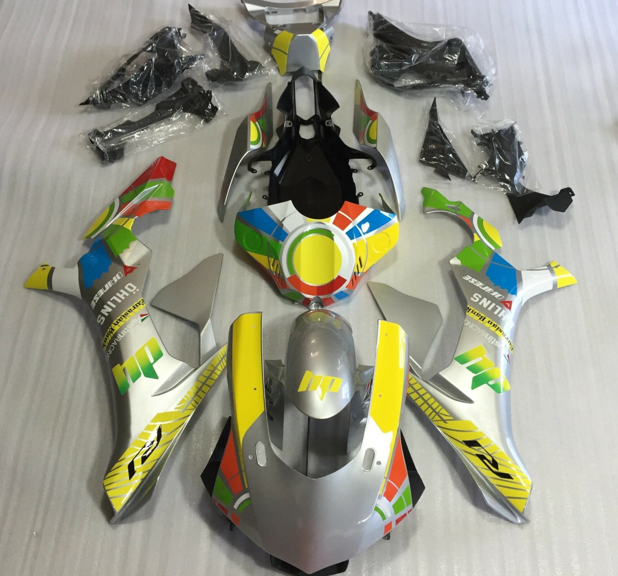 Yamaha YZF-R1 (2015-2019) Silver & Yellow Color Wheel Fairings