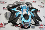 SUZUKI GSXR750 MATTE BLACK & TURQUOISE BLUE FAIRINGS - KingsMotorcycleFairings.com