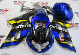 Blue, Black and Yellow Fairing Kit for a 2000, 2001, 2002 & 2003 Suzuki GSX-R750 motorcycle.