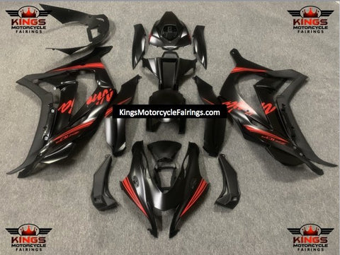 Fairing Kit for a Kawasaki Ninja ZX10R (2016-2020) Satin Black & Red