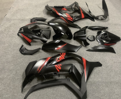 Satin Black and Red Fairing Kit for a 2016, 2017, 2018, 2019 & 2020 Kawasaki Ninja ZX-10R motorcycle