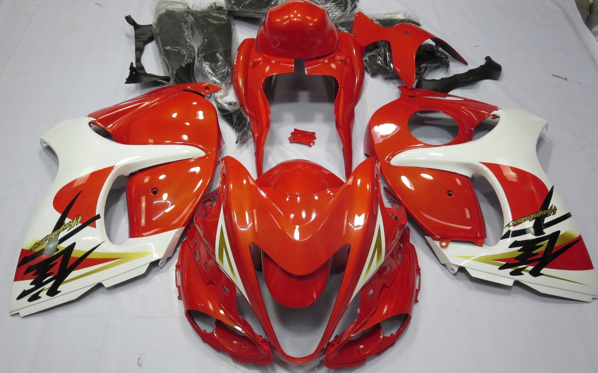 Shop Suzuki GSX1300R Hayabusa Fairings (2008-2020) Red, White from KingsMotorcycleFairings.com