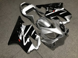 Silver and Black Fairing Kit for a 2001, 2002, 2003 Honda CBR600F4i motorcycle