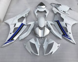 White, Silver and Blue Fairing Kit for a 2006 & 2007 Yamaha YZF-R6 motorcycle