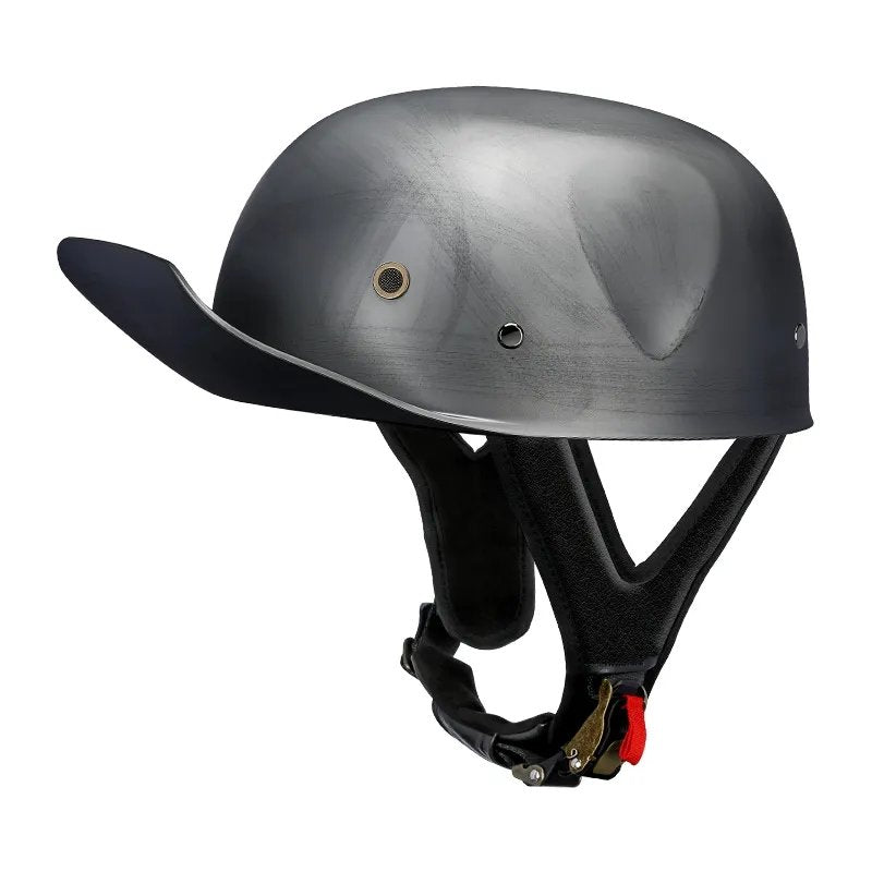 Motorcycle Helmet, Silver Vintage Baseball Cap
