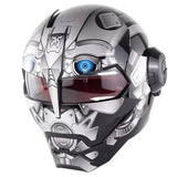 Silver and Black Robot Iron Man Full Face Modular Motorcycle Helmet is brought to you by KingsMotorcycleFairings.com