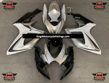 Matte Silver, Matte White and Matte Black Fairing Kit for a 2006 & 2007 Suzuki GSX-R600 motorcycle