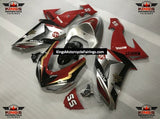 Silver, Red, Black, Gold and White Fairing Kit for a 2006 & 2007 Kawasaki ZX-10R motorcycle