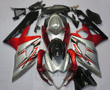 Silver, Red and Black Fairing Kit for a 2005 & 2006 Suzuki GSX-R1000 motorcycle