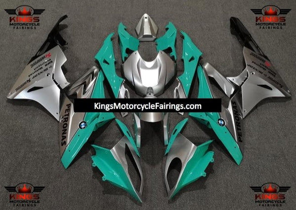 BMW S1000RR (2009-2014) Silver, Teal & Black Fairings