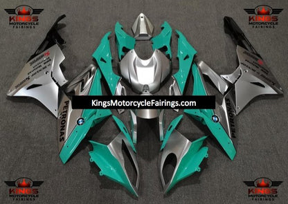 BMW S1000RR (2017-2018) Silver, Teal & Black Fairings