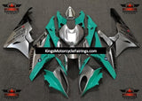 Silver, Teal and Black Fairing Kit for a 2017 and 2018 BMW S1000RR motorcycle