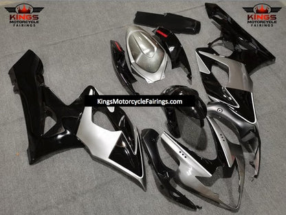 Silver and Black Fairing Kit for a 2005 & 2006 Suzuki GSX-R1000 motorcycle