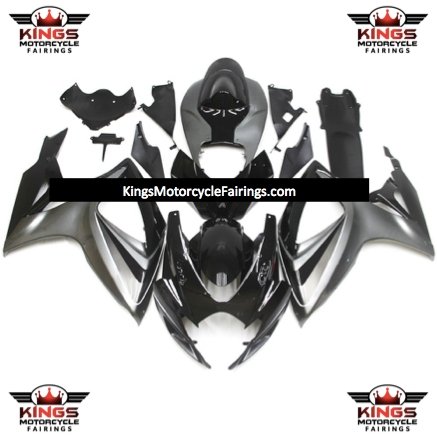 Suzuki GSXR600 (2006-2007) Matte Silver & Gloss Black Fairings