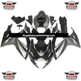 Matte Silver and Gloss Black Fairing Kit for a 2006 & 2007 Suzuki GSX-R600 motorcycle