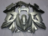 Silver and Matte Black Fairing Kit for a 2006 & 2007 Kawasaki ZX-10R motorcycle