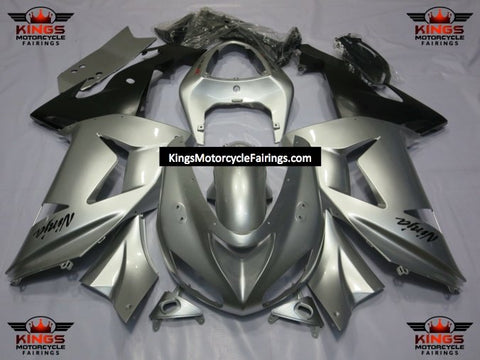Fairing Kit For A Kawasaki ZX10R (2006-2007) Silver & Matte Black