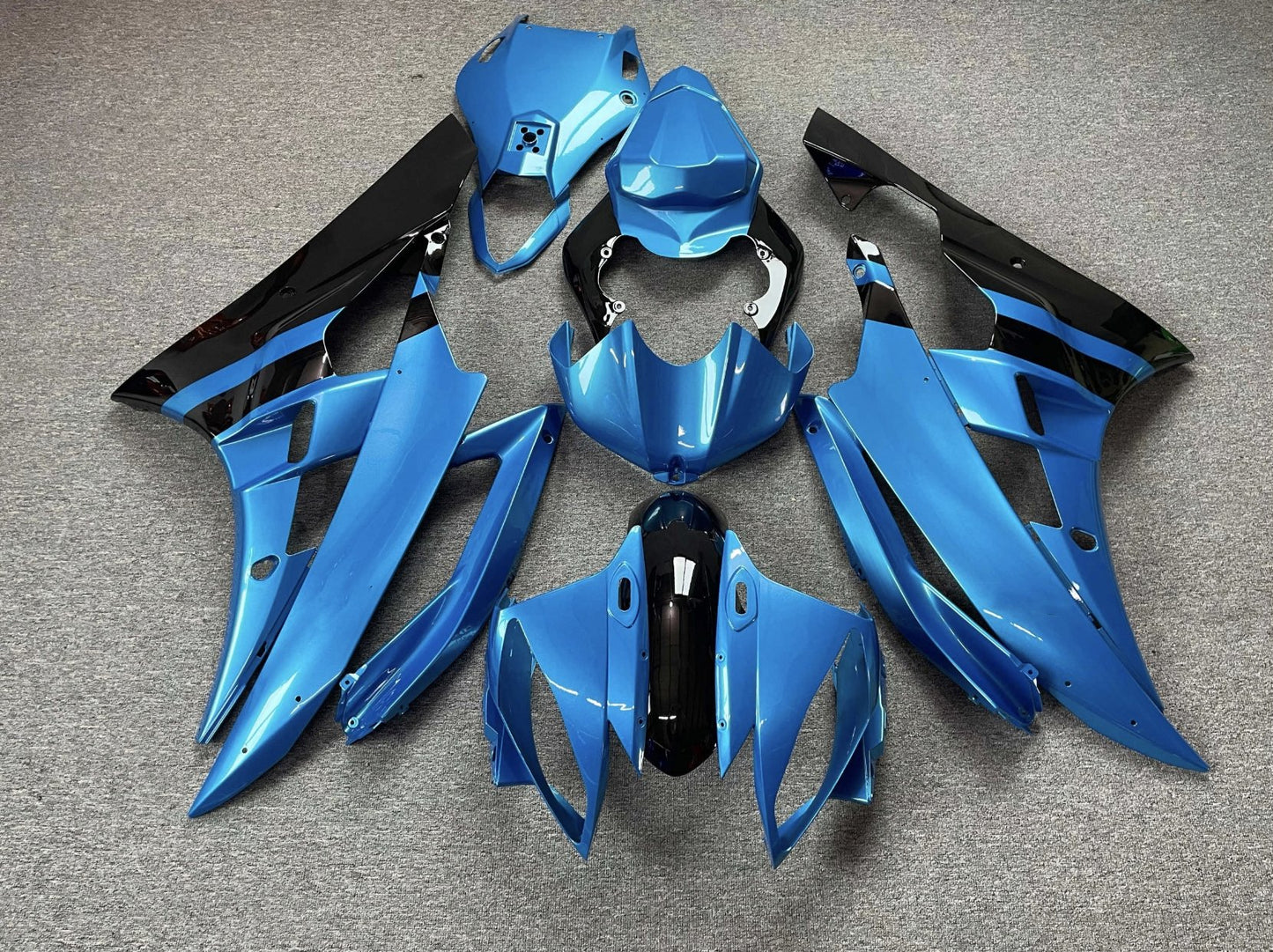 Blue and Black Fairing Kit for a 2006 & 2007 Yamaha YZF-R6 motorcycle