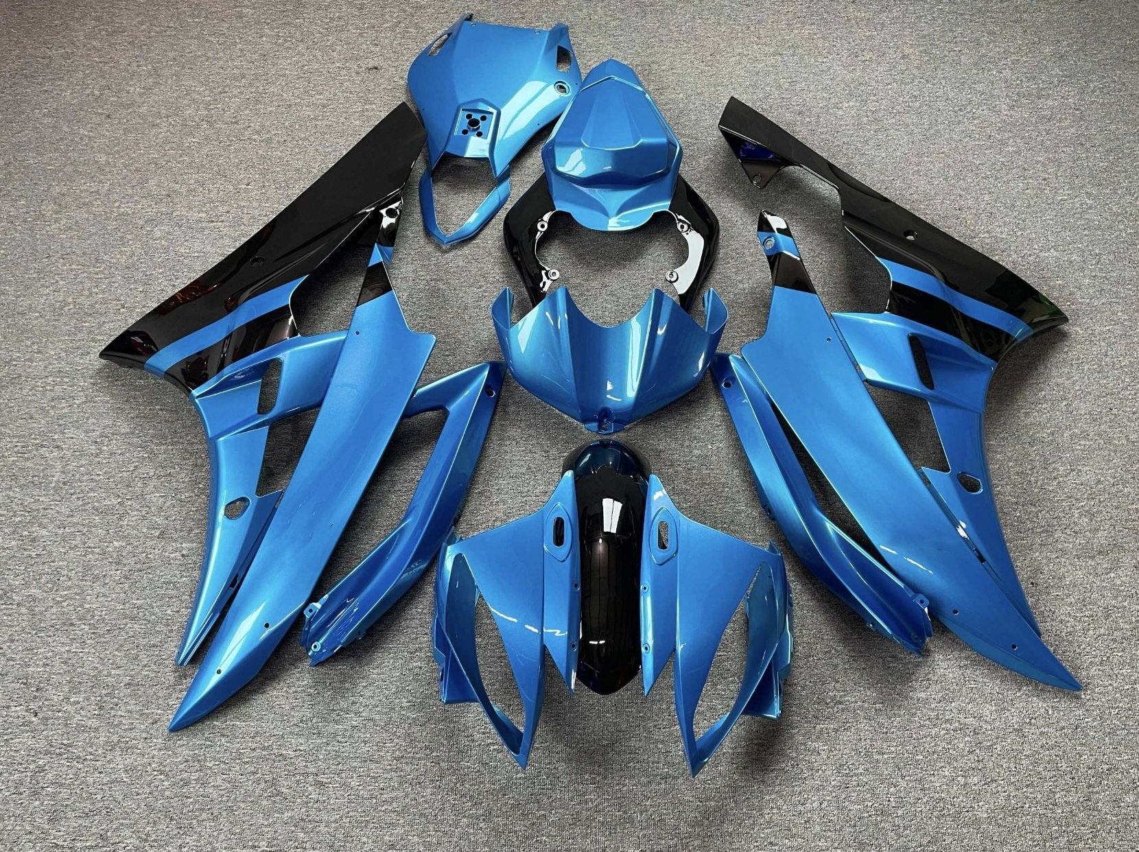 Blue and Black Fairing Kit for a 2006 & 2007 Yamaha YZF-R6 motorcycle
